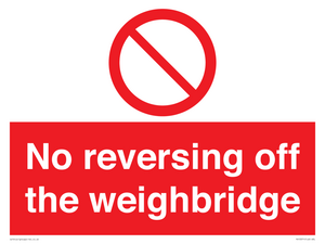 No reversing off the weighbridge